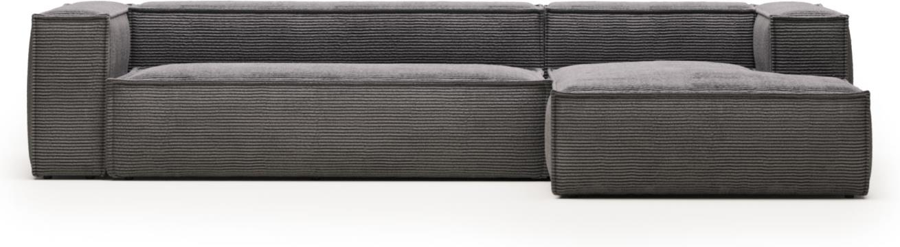 Elegant Grå Fløjl Chaiselong Sofa fra Kave Home – Udsalg!