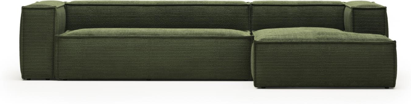 Højrevendt Chaiselong Sofa i Grøn Corduroy – Kave Home
