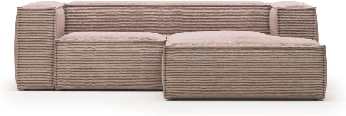 Højrevendt Chaiselong Sofa i Lyserød Corduroy – Kave Home