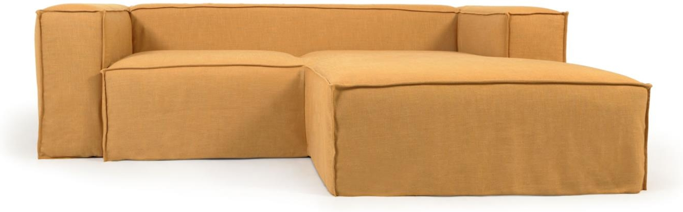 Sennepsgul 2-personers Chaiselong Sofa – Stilfuld Elegance
