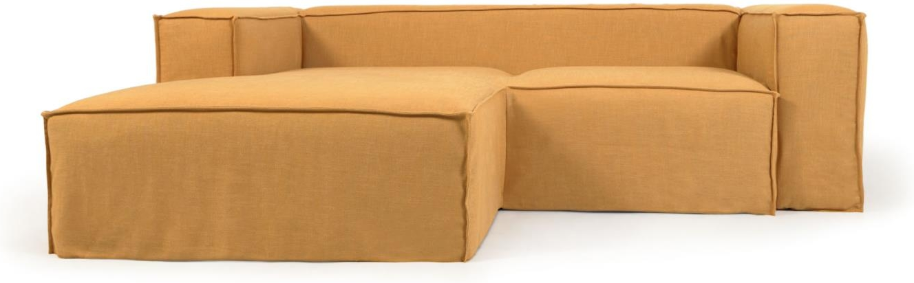 Venstrevendt Chaiselong-sofa i Sennepsgul – Komfortabel Elegance