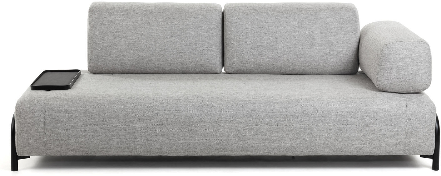 -personers Sofa Kave Home Compo   Gråt Pletafvisende Stof Med Justerbar Bakke