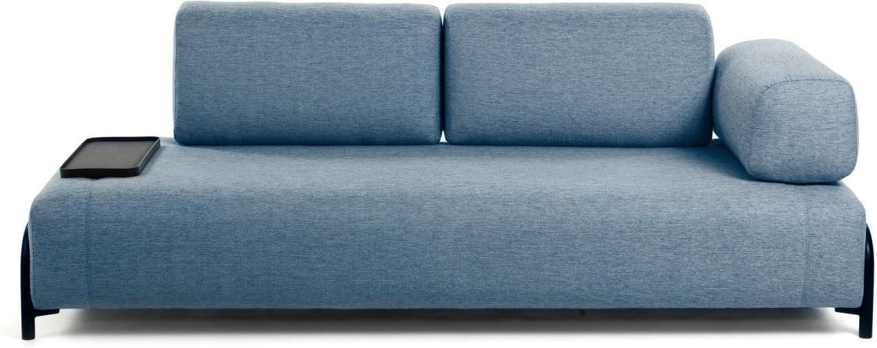 -personers Sofa Kave Home Compo Blå   Nordisk Design  Pletresistent Stof Med Aftagelige Betræk