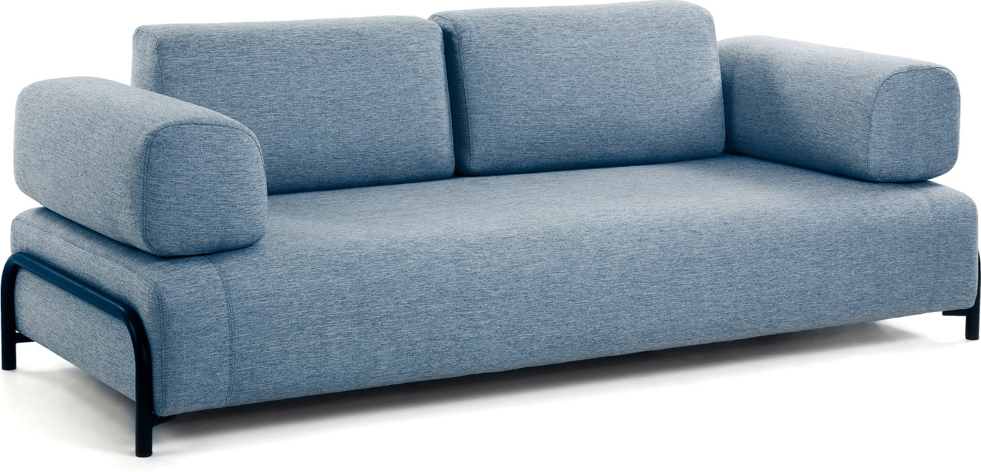Moderne blå 3-personers sofa – Stilfuld komfort til stuen