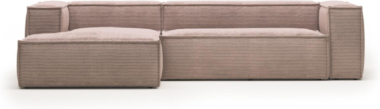 Venstrevendt Chaiselong Sofa i Lyserødt Fløjl – Udsalg!