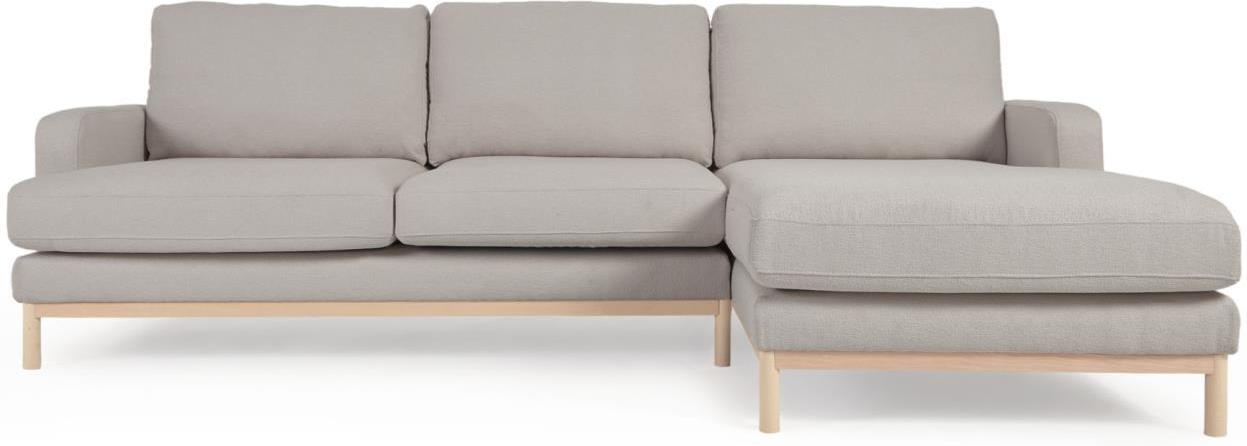 Elegant Chaiselongsofa Mihaela i Grå Bouclé – Komforttilbud!