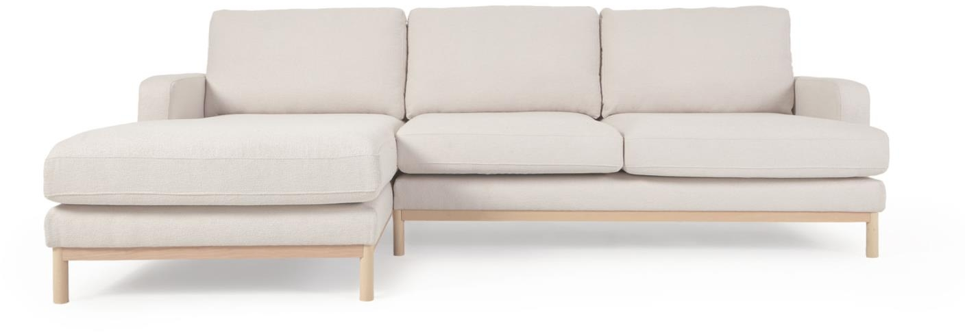 Elegant Mihaela Chaiselong Sofa i Hvid Fleece – Bæredygtig Stil