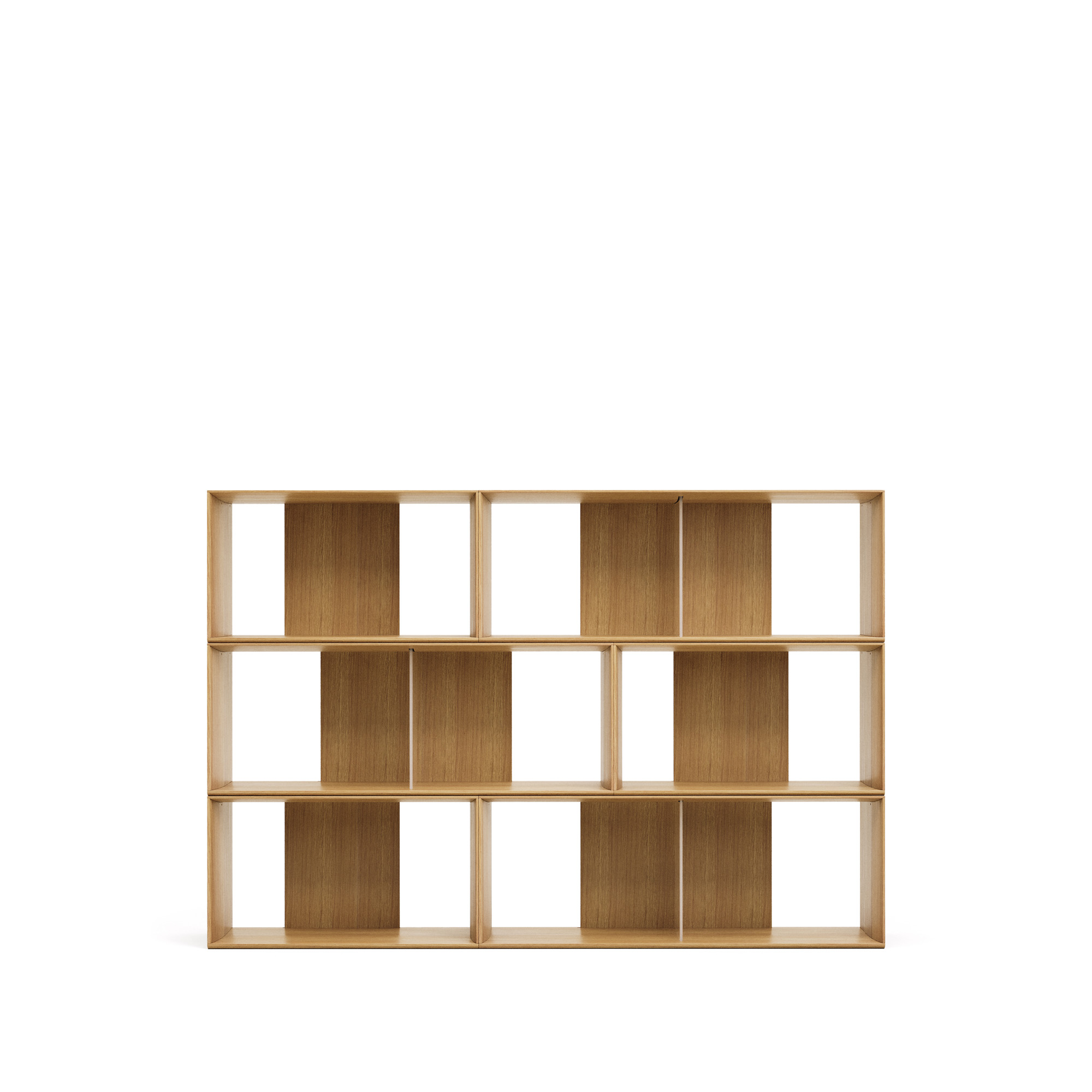 Kave Home Litto Modulær Reol  Rektangulær Brun Egetræsfiner  168x114   Sæt Med