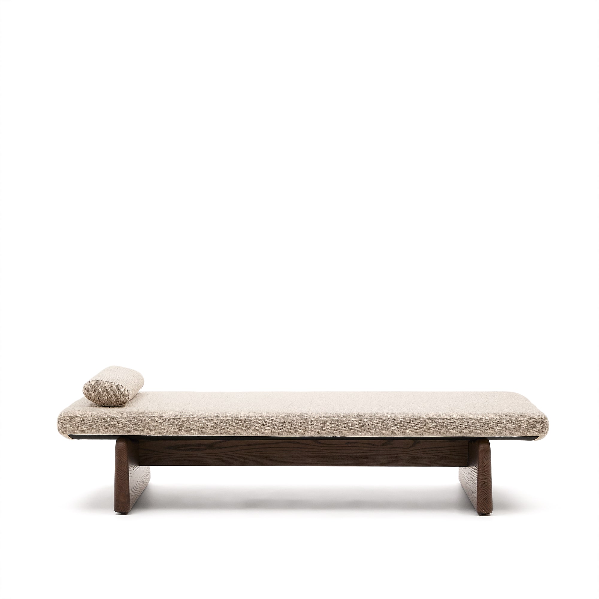 Kave Home Topaz Divan     Pude Beige Chenille   Valnøddefinish Asketræ  200x80