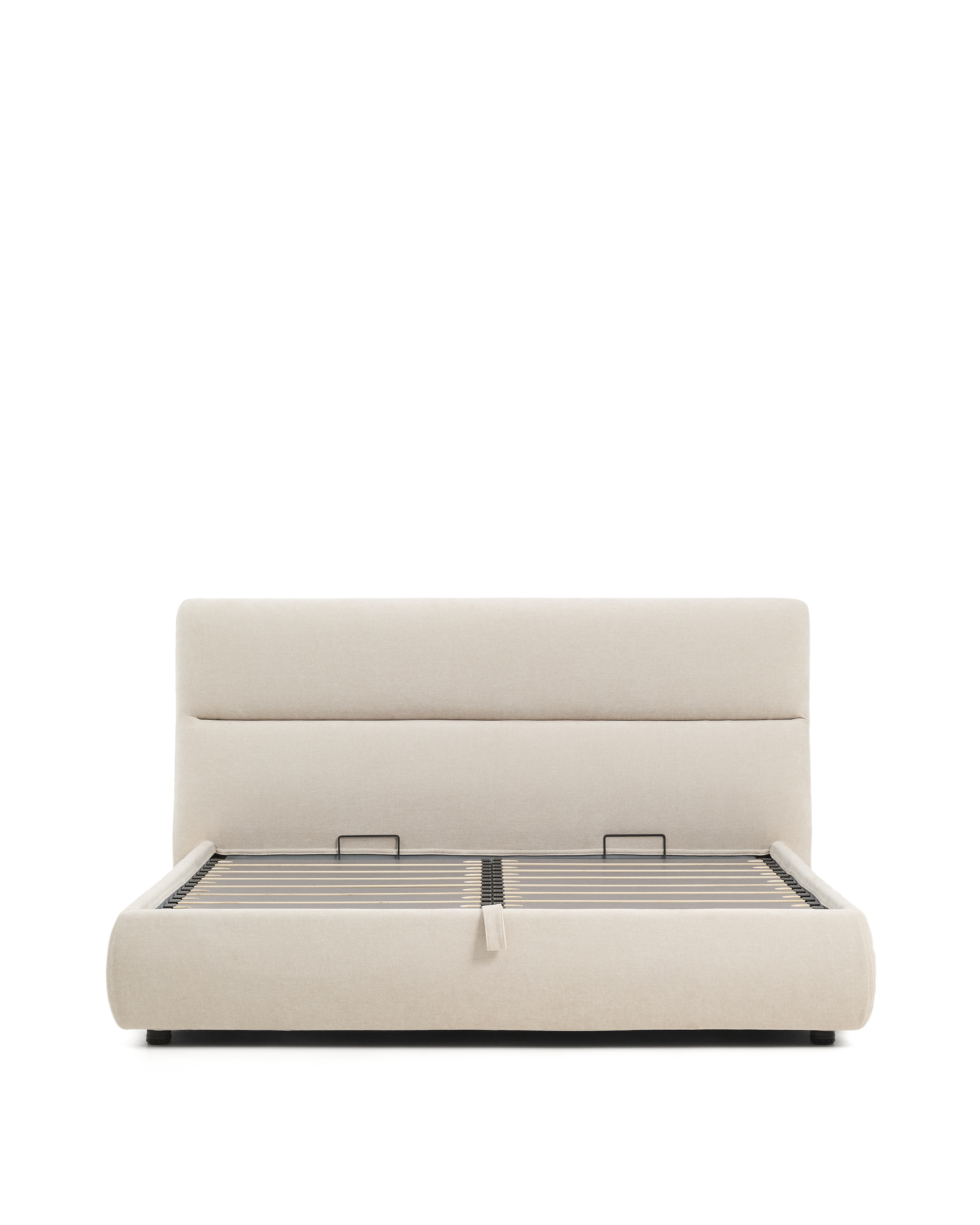 Kave Home Dafra Sengeramme     Opbevaringsbund   Aftageligt Madrasbetræk Beige Chenille  180x200