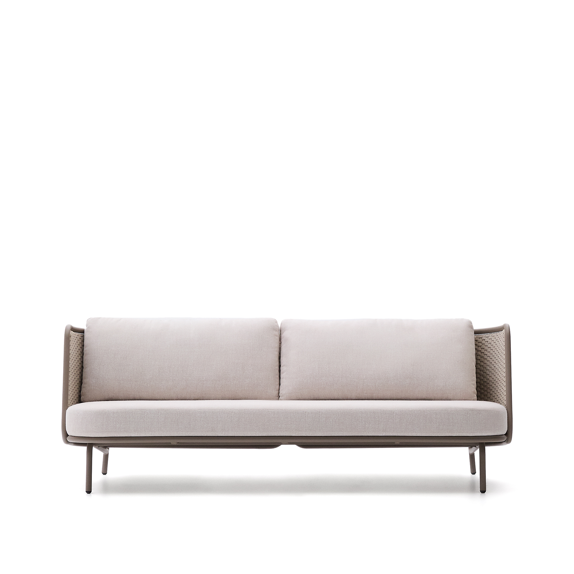 Kave Home Sedalis Udendørs   Pers  Sofa     Hynder Taupe Tovsnor   Aluminium  210cm