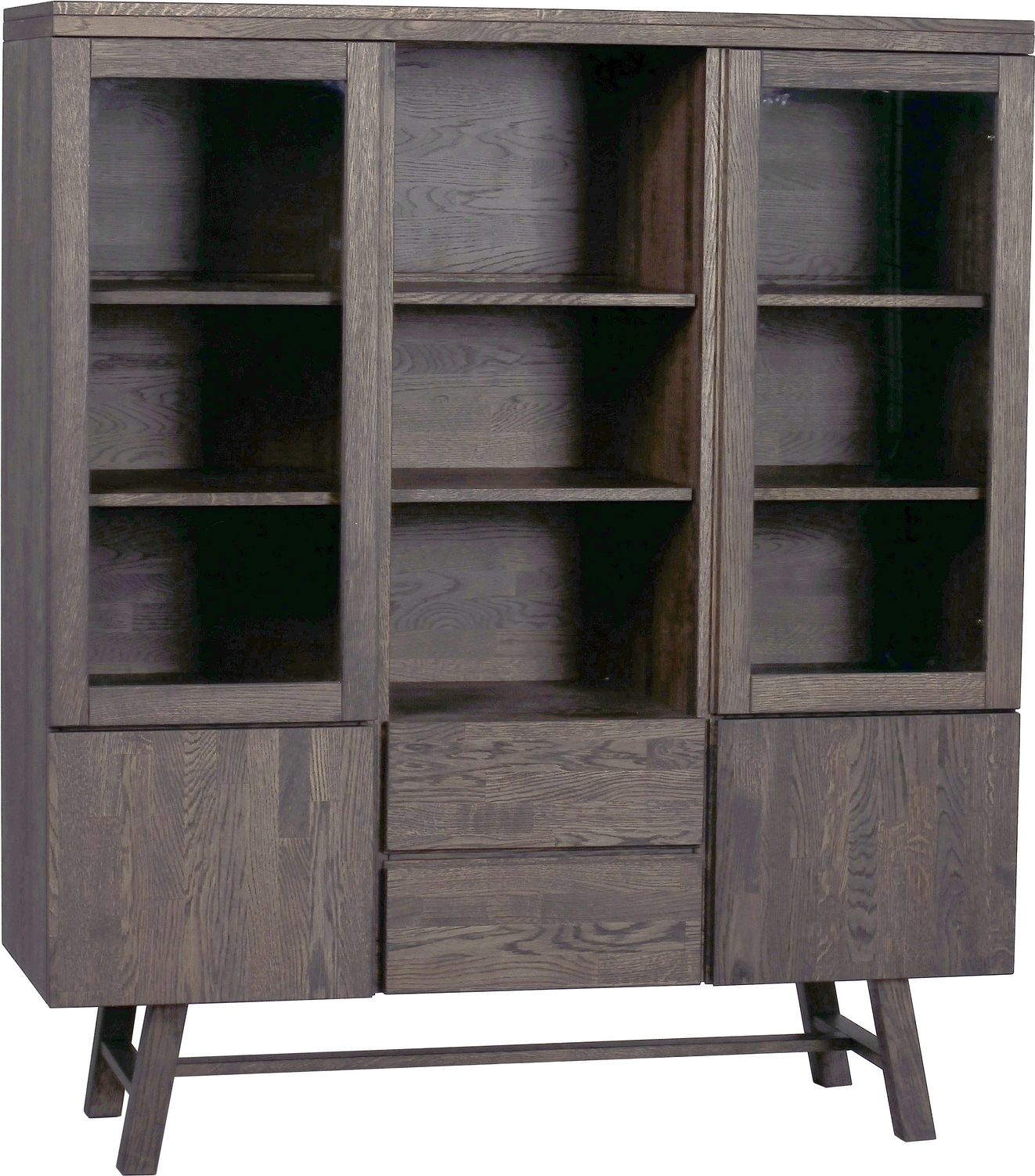 Højskab Rowico Brooklyn   Mørkebrun Lakeret Massiv   Fsc 150x130x45