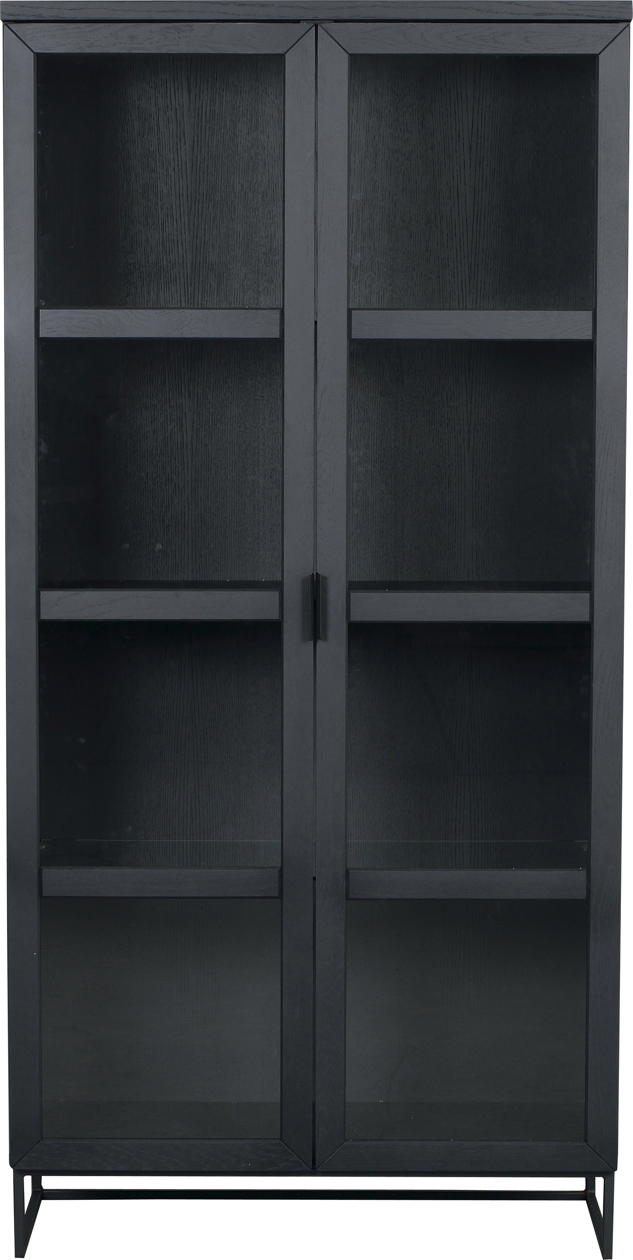 Vitrineskab Rowico Everett Fsc-  Med Glaslåger  Sort Metalbase H195ã B95ã D41