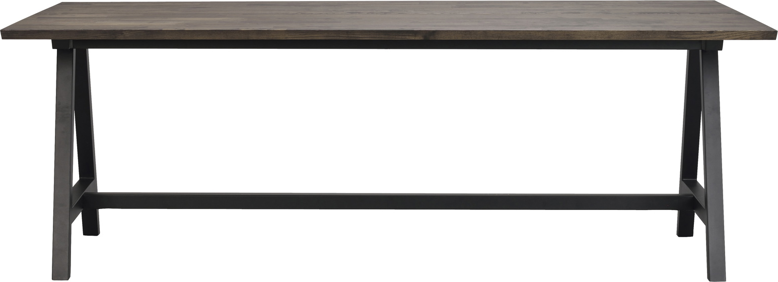 Spisebord Rowico Carradale Med Udtræk   Oliebehandlet Massiv     Sort Pulverlakeret Stel 220x100