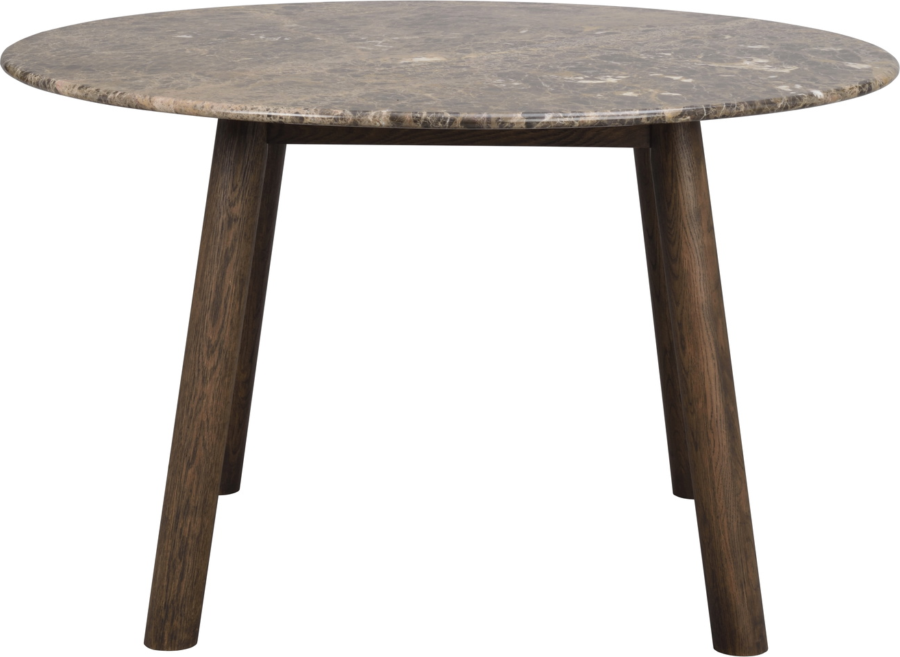 Spisebord Rowico Taransay Rund ø125   Spansk Brun Emperador Marmor   Fsc-egetræ