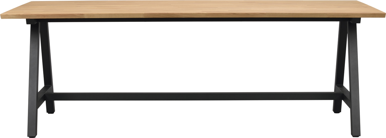 Spisebord Rowico Carradale 220x100   Olieret Massiv   Med Sort Pulverlakeret  -ramme Fsc 100