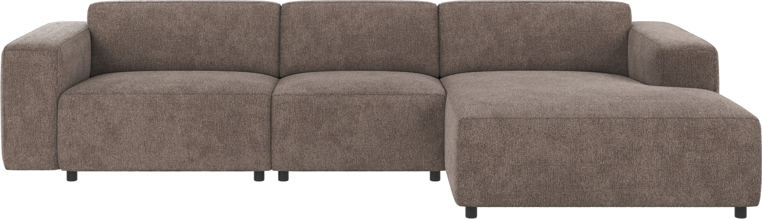 Chaiselongsofa Rowico Willard Højrevendt Mørk Beige Stof Greg   Modulsofa B312   D161