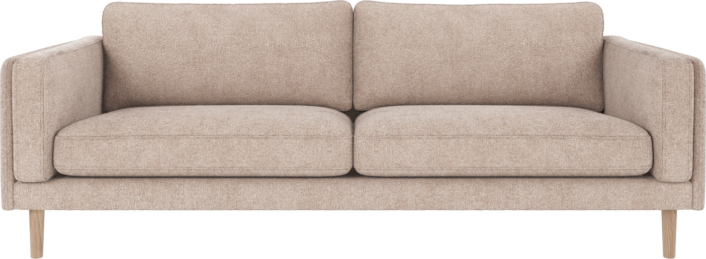 -personers Sofa Rowico Braden Lysebeige Greg Polyester Fsc-mix Egetræsben