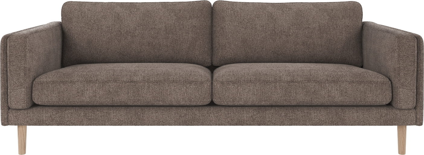 -personers Sofa Rowico Braden Mørk Beige Greg   Stof Med Hvidvaskede Egetræsben Fsc-certificeret