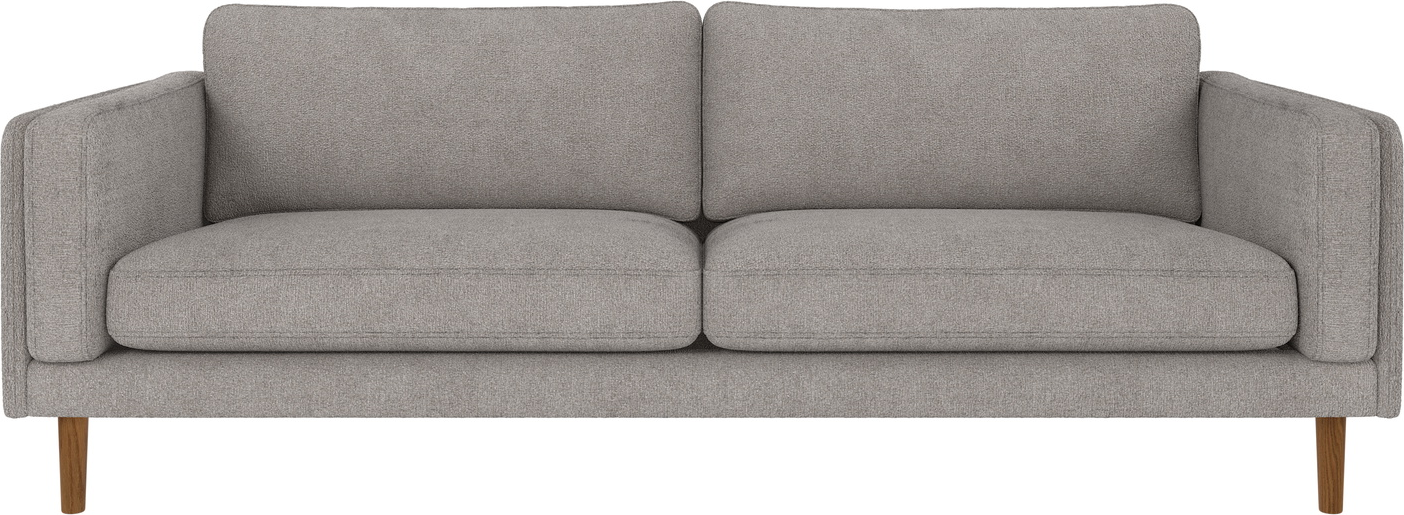 -personers Sofa Rowico Braden   Lysegrå Greg 17 Polyester Lakerede Egetræsben 216x87