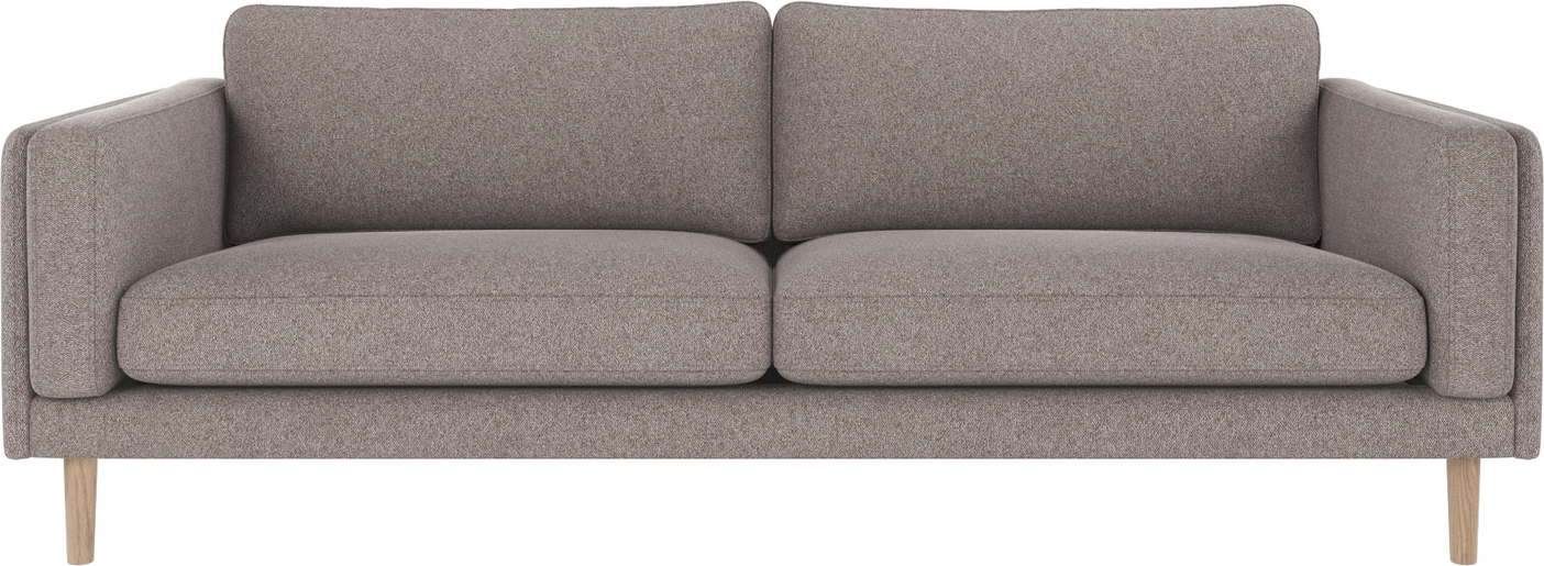 -personers Sofa Rowico Braden   Gråbeige Brenda Stof  Hvidvaskede Egetræben  216x87x78