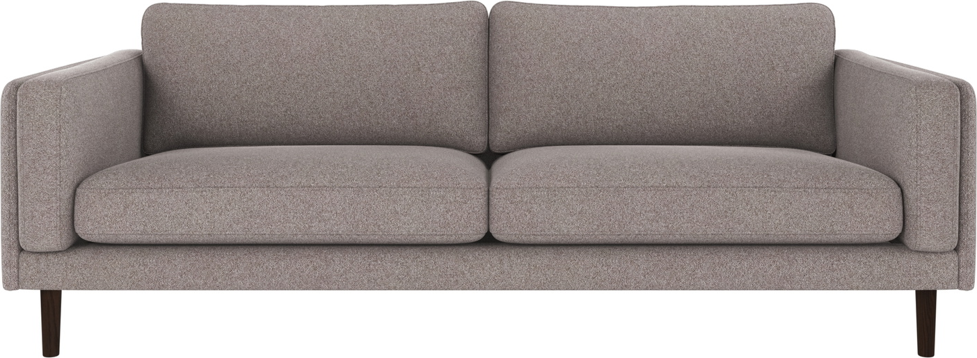 -personers Sofa Rowico Braden Grå-beige Brun 216ã 87ã 78     Slank Skandinavisk Design Med Høj-elastisk Skum   Lakerede Egetræsben