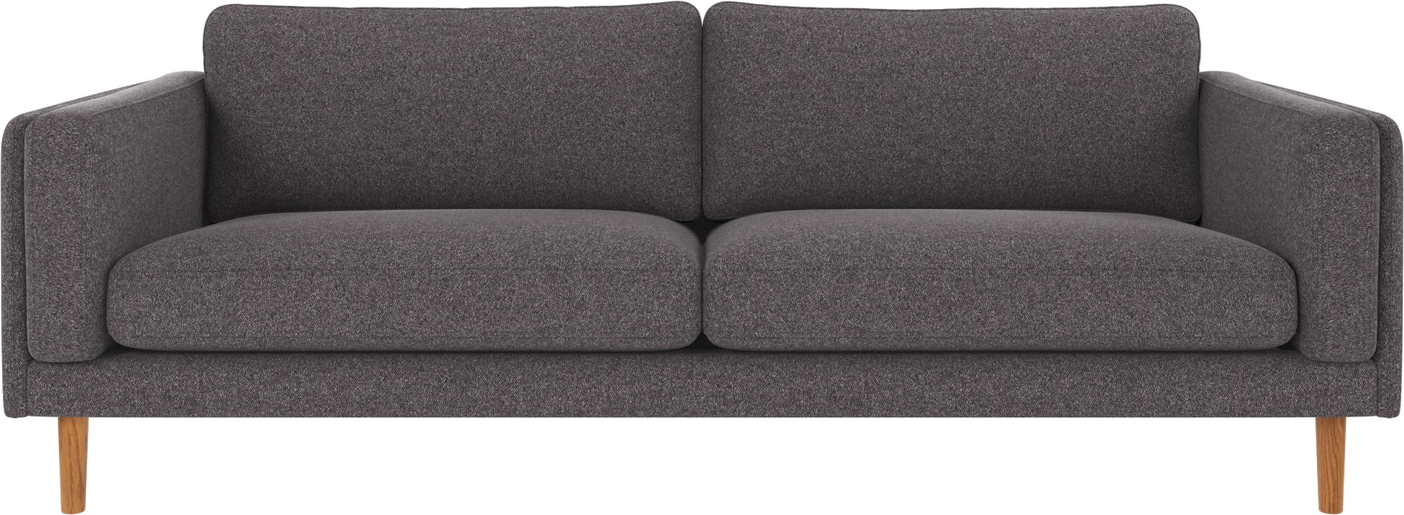 -personers Sofa Rowico Braden Mørkegrå Brenda 18 Polyester Med Fscâ -mix Ramme   Lakerede Egetræsben