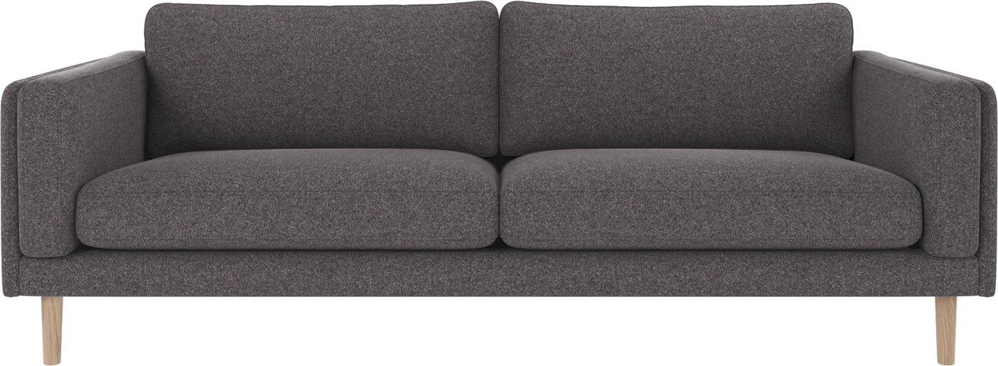 Rowico  -personers Sofa Braden   Mørkegrå Stof Med Hvidvaskede Egetræsben H78ã B216ã D87