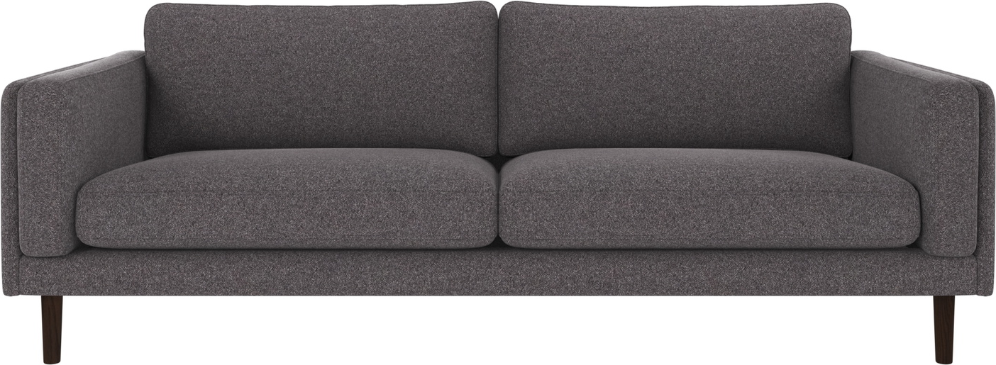 -personers Sofa Rowico Braden Mørkegrå Polyester Brenda Med Lakerede Egetræsben   216ã 78ã 87