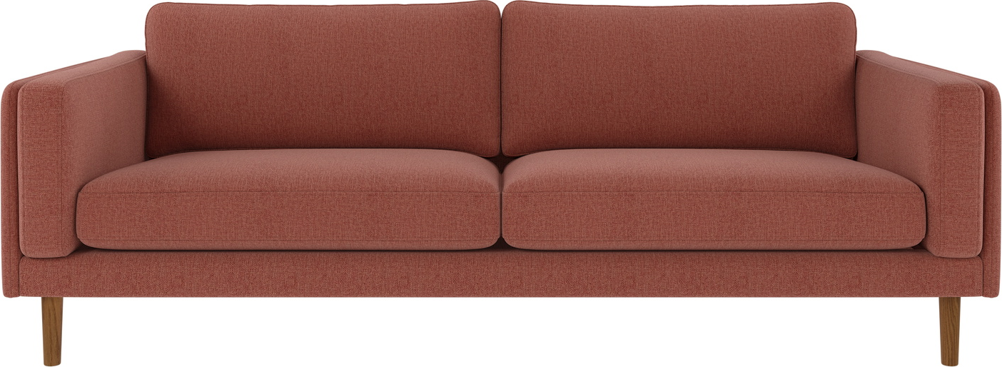 -personers Sofa Rowico Braden   Rødt Stof B216     Fscâ -certificeret Egetræsstel