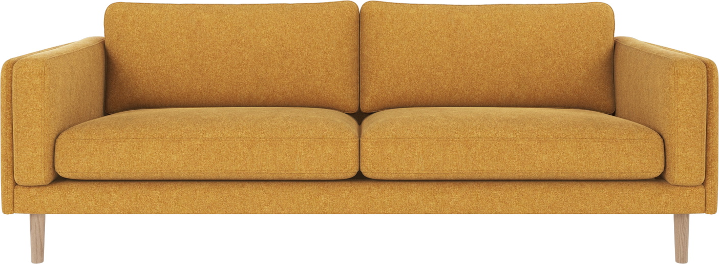-personers Sofa Rowico Braden   Gul Hvidvasket Egetræ   Brenda 68 Stof  Fsc Stel