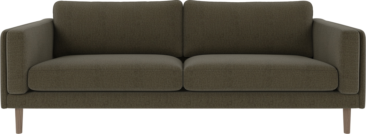 -personers Sofa Rowico Braden   Dyb Grøn Med Hvidkalket Egetræramme 216x87x78