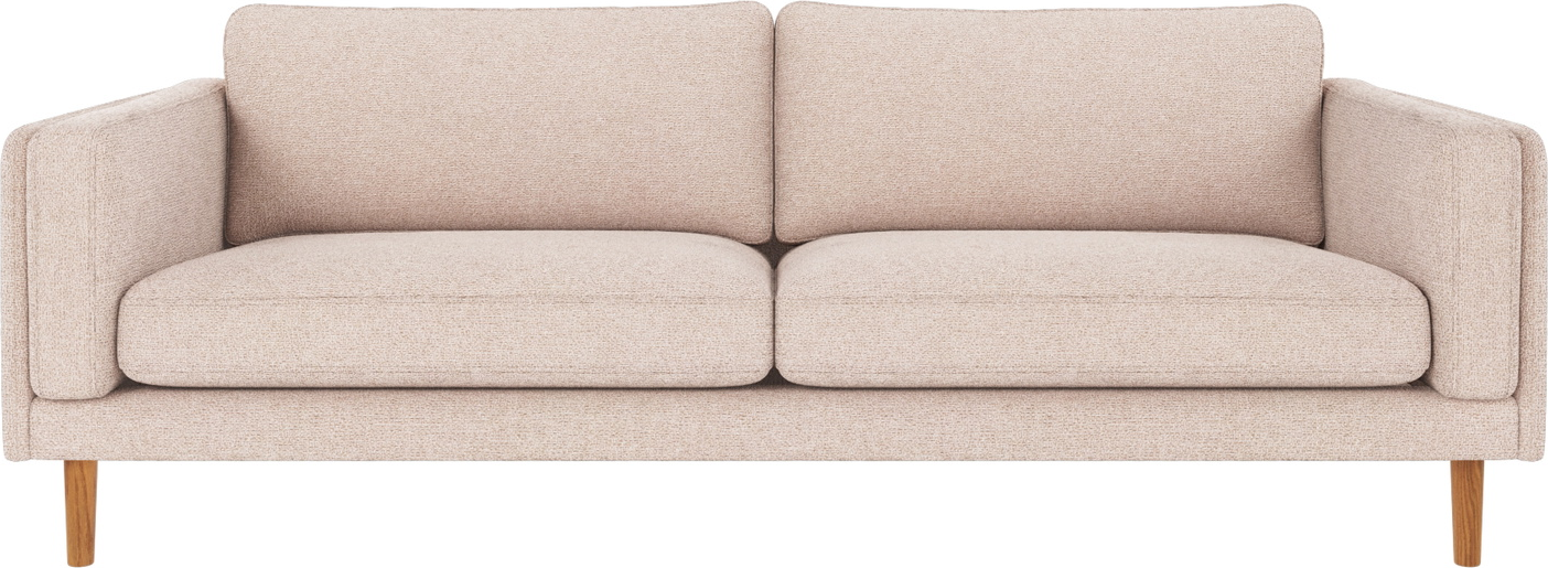 -personers Stofsofa Rowico Braden Max 01 Lys Beige Med Lakerede Egetræsben 216x87x78