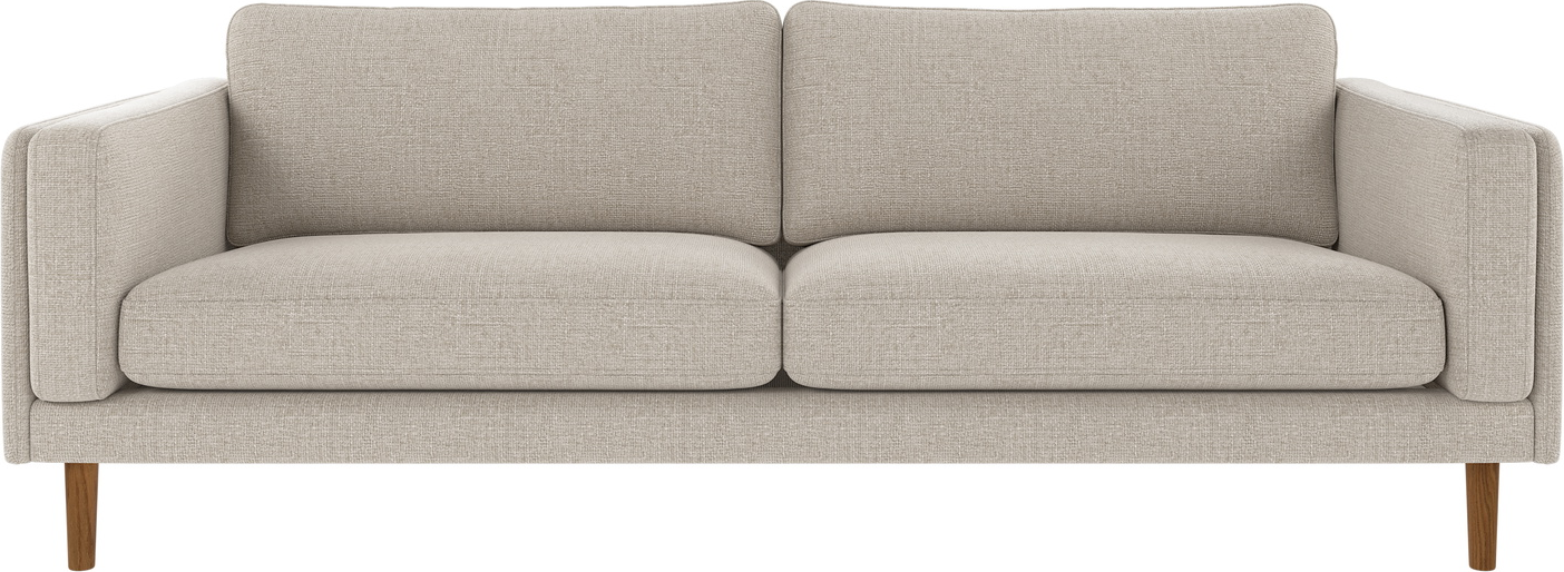 -personers Sofa Rowico Braden Lysegrå Robin 100  Polyester Med Egetræsben   H78   B216   D87
