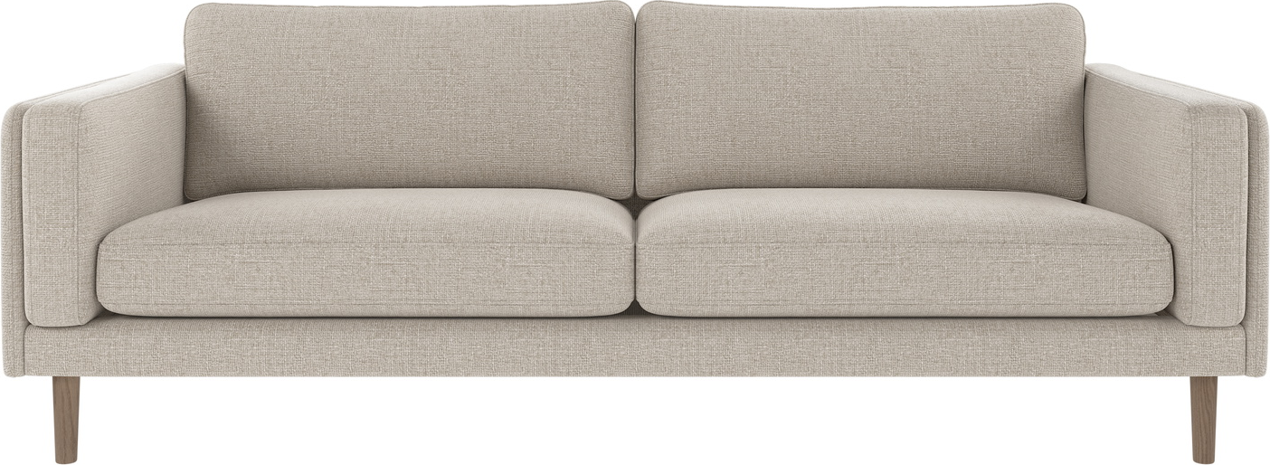-personers Sofa Rowico Braden Lysegrå Polyester Hvidvaskede Egetræsben 216x87x78   Nordisk Design Fsc-mix