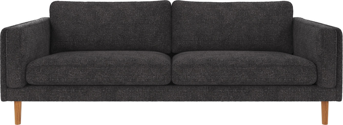 -personers Sofa Rowico Braden   Mørkegråt Robin 66 Stof Med Lakerede Egetræsben   Nordisk Design  Martindale 100 000  Fsc-mix Certificeret