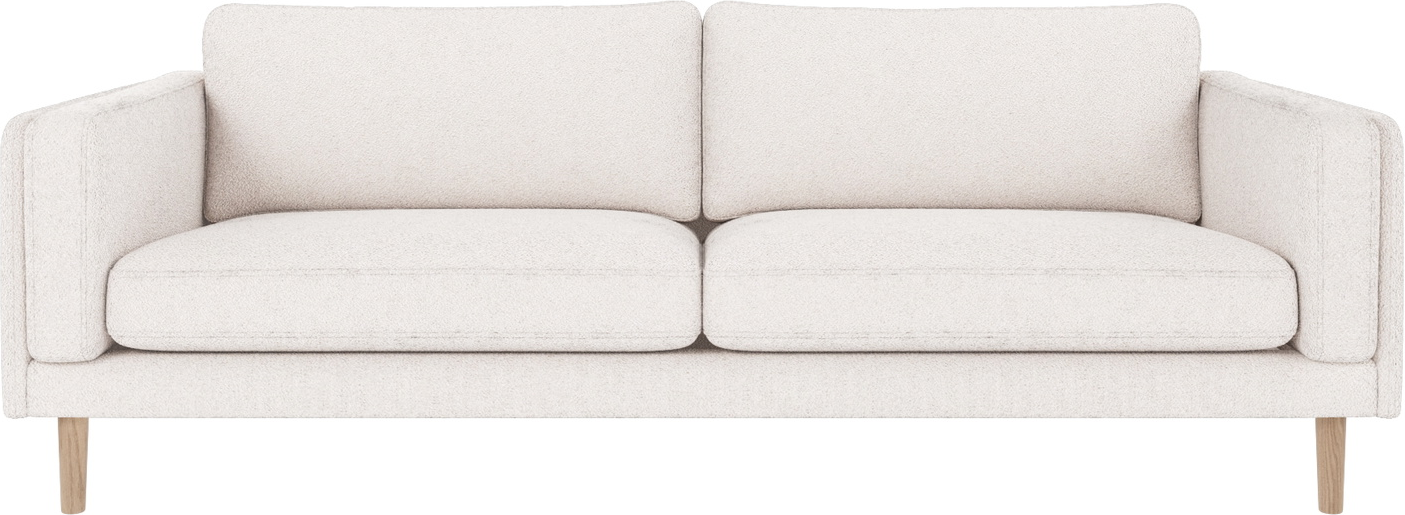 -personers Sofa Rowico Braden   Hvidkalket Alice-stof Med Lakerede Egetræsben H78xb216xd87
