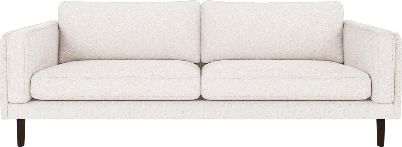 -personers Sofa Rowico Braden   Hvid Alice Stof Brune Egetræsben H78ã B216ã D87