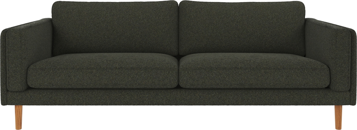 -personers Sofa Rowico Braden   Alice 162 Stof Grøn Med Egetræsben 216x87x78