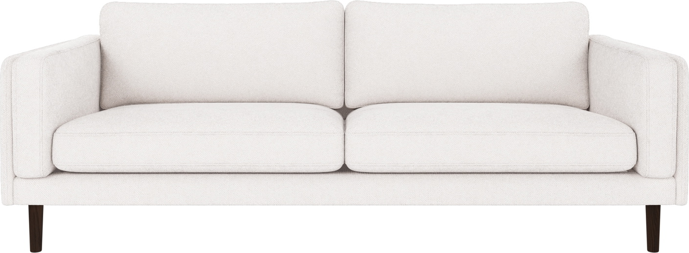 -personers Sofa Rowico Braden   Hvidt Bobby-stof Med Lakerede Egetræsben   Fsc-certificeret Stel  Skandinavisk Design   Slidstærk Polstring