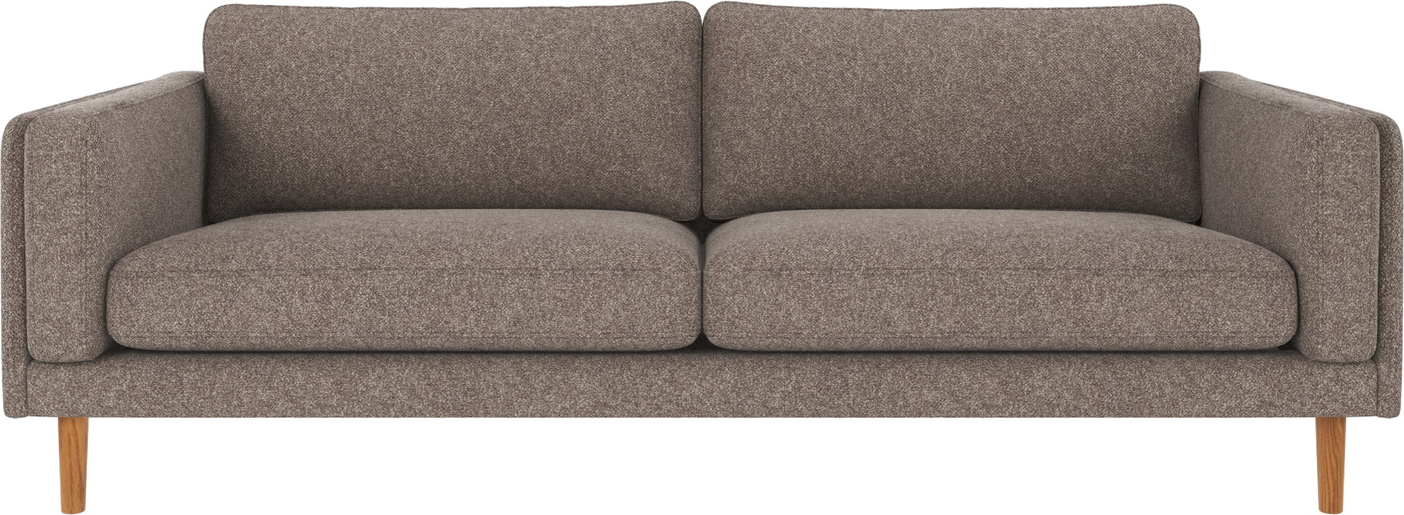 -personers Sofa Rowico Braden Bobby   Mørk Beige Stof   Lakerede Egetræben