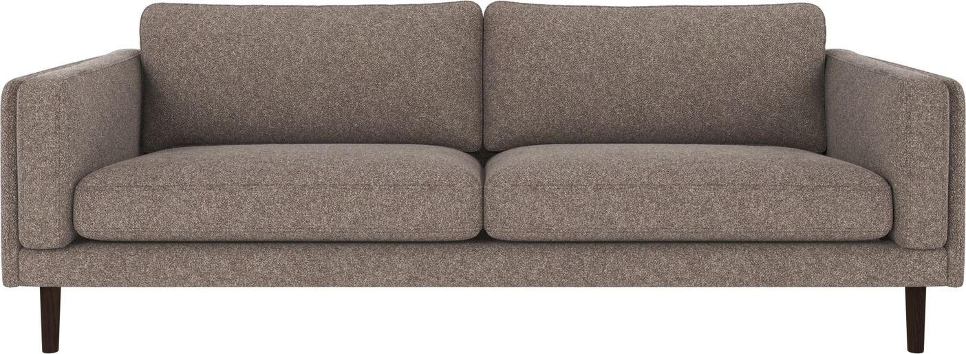 -personers Stofsofa Rowico Braden Mørk Beige Med  -skum   Lakerede Egetræsben B216xd87xh78