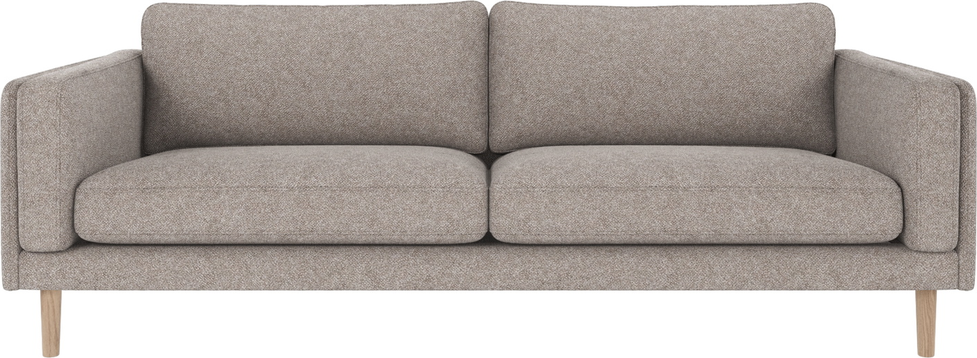 -personers Sofa Rowico Braden Grå Hvidvasket Bobby Polyester Med Egetræsben Fsc-mix 216ã 87ã 78