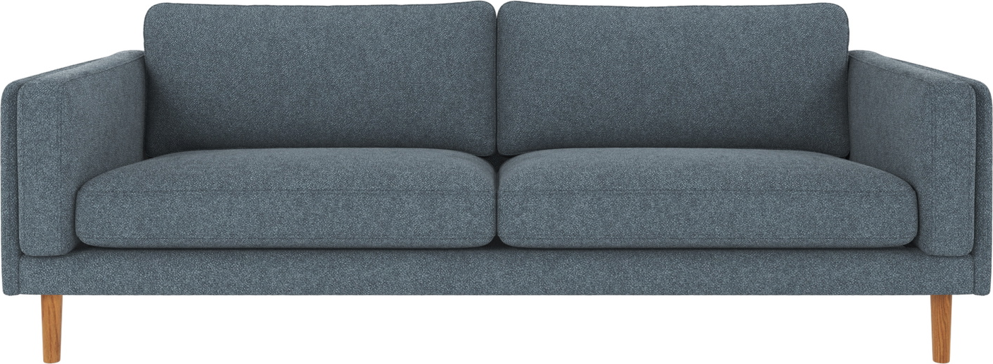 -personers Sofa Rowico Braden   Blå Bobby 15 Polyester Med Lakerede Egetræsben B216xd87xh78