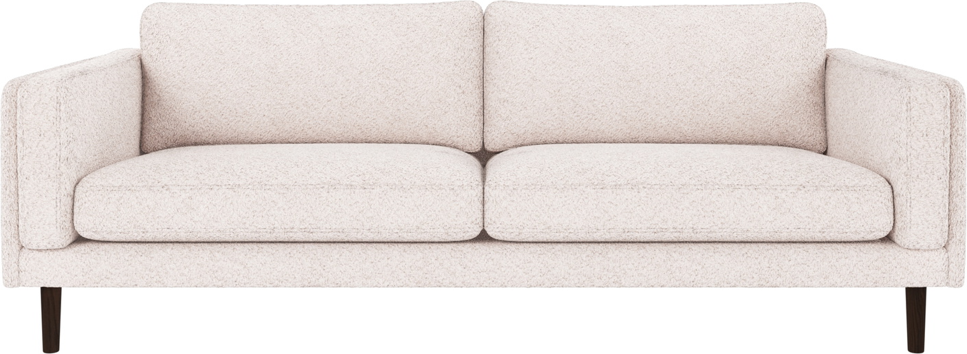 -personers Sofa Rowico Braden   Hvidt Anna-stof Med Lakerede Egetræsben 216x87x78