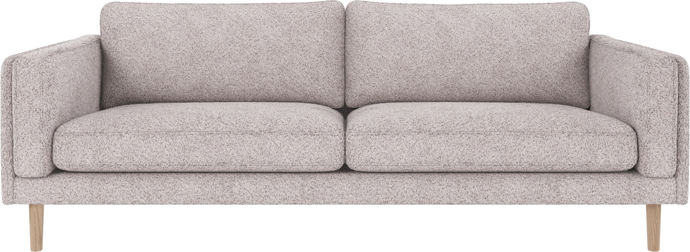 -personers Sofa Rowico Braden Anna 15 Lysegrå   Nordisk Stofsofa Med Slanke Lakerede Egetræsben  Fsc-mix Træ  216x87x78