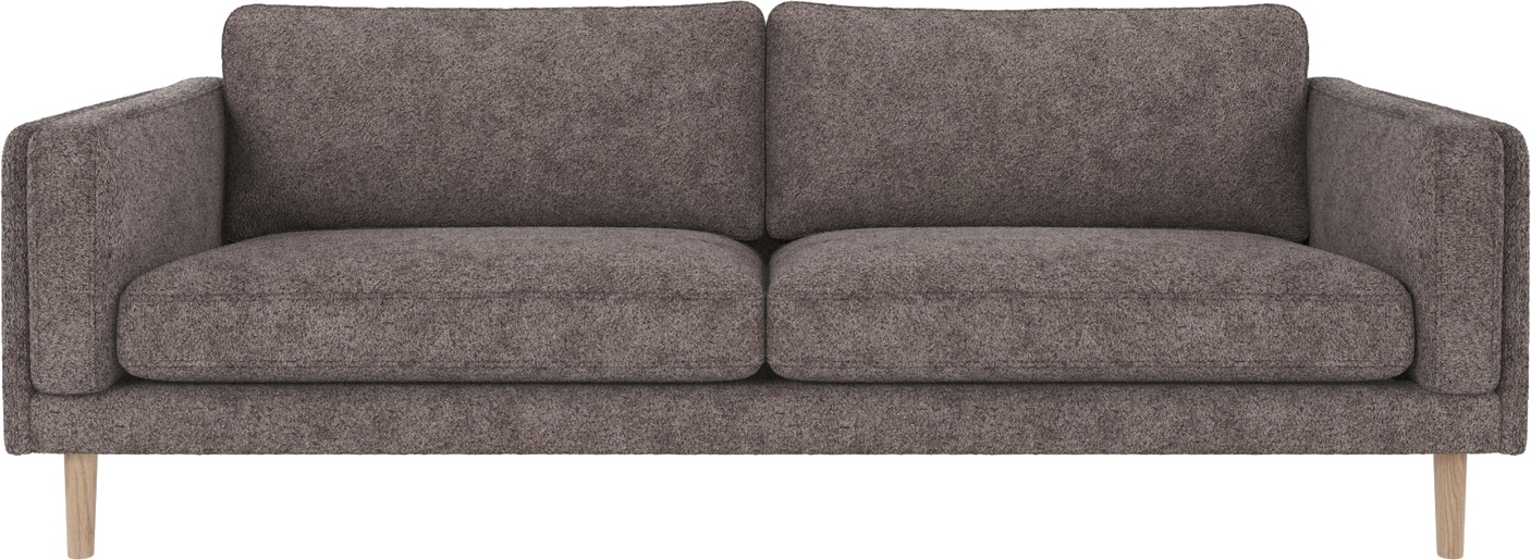 -personers Sofa Rowico Braden Mørkegrå Polyester Med Hvidvaskede Egetræsben 216x87