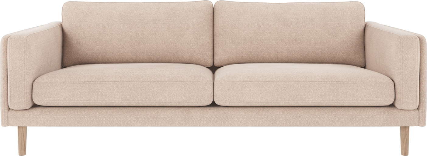 -personers Sofa Rowico Braden Rita   Lys Beige Med Hvidvasket Egetræsstel 216   Bred