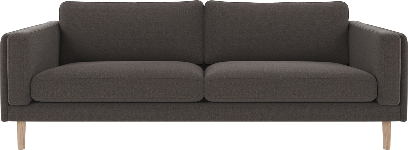 -personers Sofa Rowico Braden 216ã 87   Mørkegrå Rita Polyester Med Slidstærkt Stof   Hvidvaskede Egetræsben