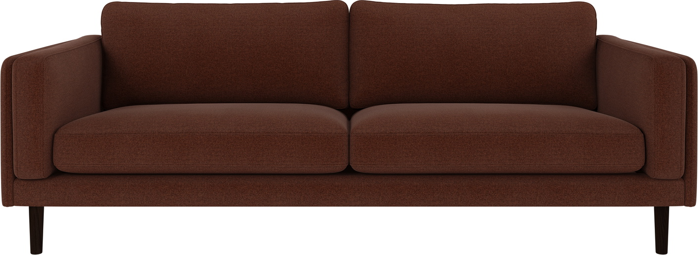 -personers Sofa Rowico Braden Rita 96 Rødbrun Polyester Stof Fsc-mix Egetræsben H78xb216xd87